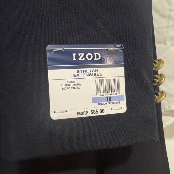 IZOD Boys' Brass Button BlazerJacket/suit pantskBlue Checkered & White Shirts - Picture 4 of 15